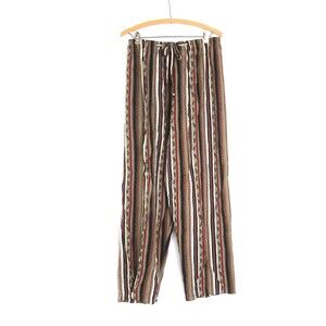 Vintage y2k Lounge Pants Elastic Waist 90s Baggy Leg Trousers Womens Size Large